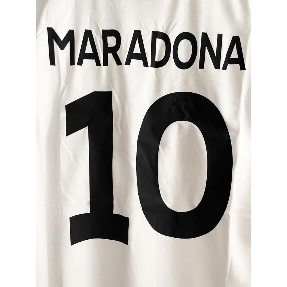 Maradona Napoli 87/88 Away White Retro Jersey “Maradona 10” (Large) - Picture 3 of 8